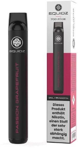 SQUIDZ 700 Einweg E-Shisha Passion Grapefruit 20 mg Nikotin SQUIDZ 700 Einweg E-Shisha Passion Grapefruit 20 mg Nikotin
