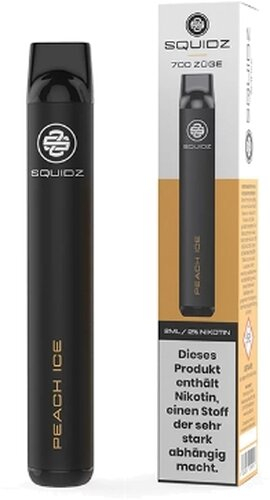 SQUIDZ 700 Einweg E-Zigarette Peach Ice 20 mg Nikotin SQUIDZ 700 Einweg E-Zigarette Peach Ice 20 mg Nikotin