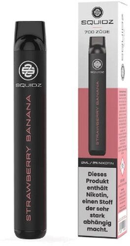 SQUIDZ 700 Einweg E-Shisha Strawberry Banana 20 mg Nikotin SQUIDZ 700 Einweg E-Shisha Strawberry Banana 20 mg Nikotin
