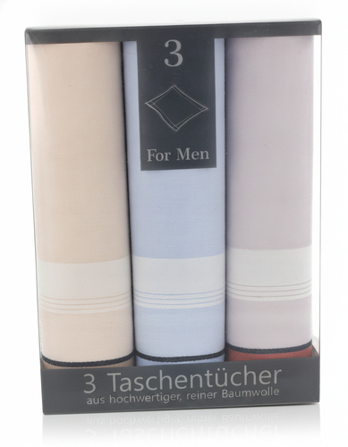 Stuco Emil1 Set Schnupftücher Beige / Blau / Grau 3er
