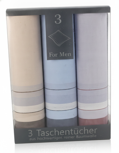 Stuco Emil2 Set Schnupftücher Beige / Blau / Grau 3er