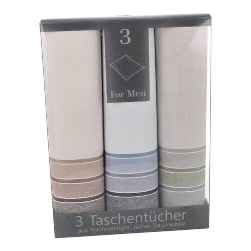 Stuco Emil3 Set Schnupftücher Beige / Blau / Grau 3er