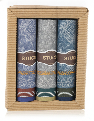 Stuco Zigarre J No 1 Set Schnupftücher Blau / Grau / Hellblau