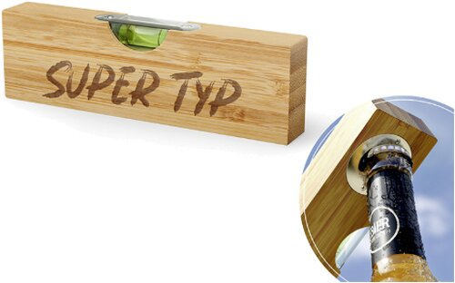 Super Typ - Bieröffner mit Wasserwaage
