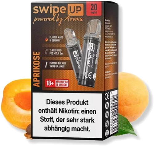 Swipe UP powered by Avoria Aprikose Prefilled Pods 2x2ml 20mg Swipe UP powered by Avoria Aprikose Prefilled Pods 2x2ml 20mg