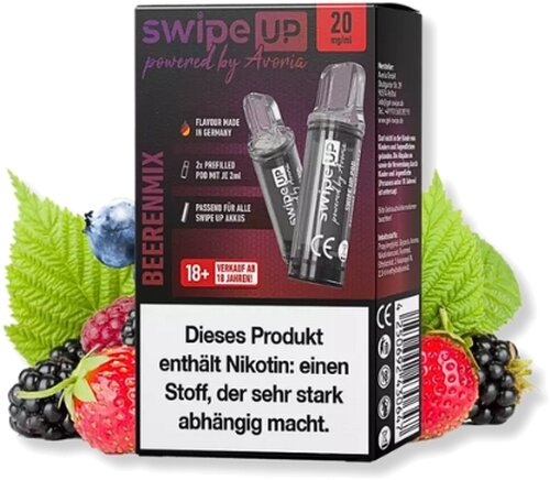 Swipe UP powered by Avoria Beerenmix Prefilled Pods 2x2ml 20mg Swipe UP powered by Avoria Beerenmix Prefilled Pods 2x2ml 20mg