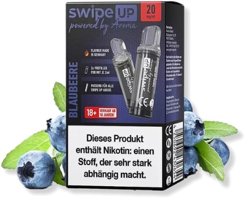 Swipe UP powered by Avoria Blaubeere Prefilled Pods 2x2ml 20mg Swipe UP powered by Avoria Blaubeere Prefilled Pods 2x2ml 20mg