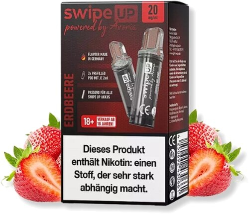 Swipe UP powered by Avoria Erdbeere Prefilled Pods 2x2ml 20mg Swipe UP powered by Avoria Erdbeere Prefilled Pods 2x2ml 20mg