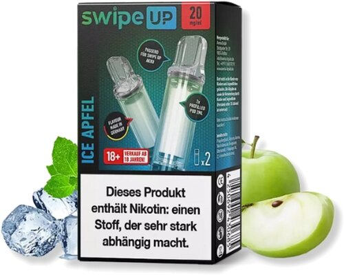 Swipe UP powered by Avoria Ice Apfel Prefilled Pods 2x2ml 20mg Swipe UP powered by Avoria Ice Apfel Prefilled Pods 2x2ml 20mg