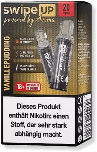 Swipe UP powered by Avoria Vanillepudding Prefilled Pods 2x2ml 20mg Swipe UP powered by Avoria Vanillepudding Prefilled Pods 2x2ml 20mg