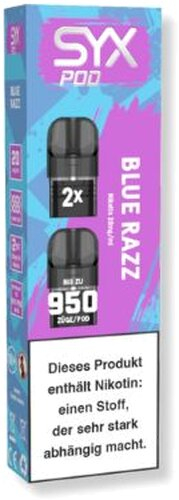 SYX Pod Cartridge Blue Razz 2x2ml 20mg SYX Pod Cartridge Blue Razz 2x2ml 20mg