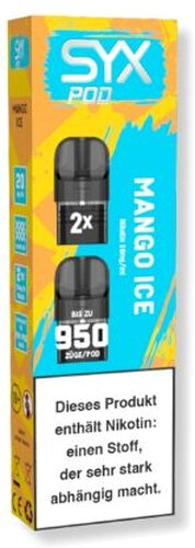 SYX Pod Cartridge Mango Ice 2x2ml 20mg SYX Pod Cartridge Mango Ice 2x2ml 20mg