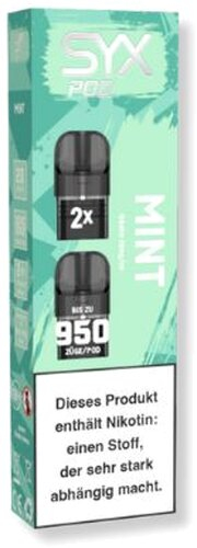 SYX Pod Cartridge Mint 2x2ml 20mg SYX Pod Cartridge Mint 2x2ml 20mg