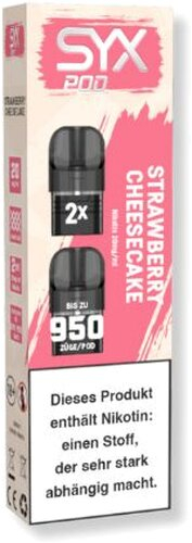 SYX Pod Cartridge Strawberry Cheesecake 2x2ml 20mg SYX Pod Cartridge Strawberry Cheesecake 2x2ml 20mg