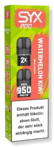 SYX Pod Cartridge Watermelon Kiwi 2x2ml 20mg SYX Pod Cartridge Watermelon Kiwi 2x2ml 20mg
