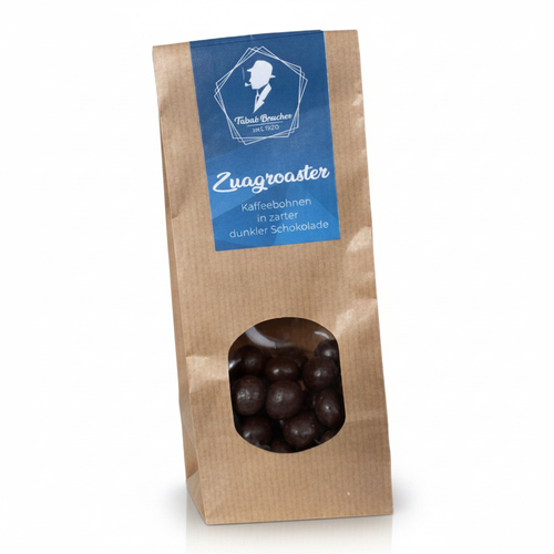 Tabak Brucker Zuagroaster Kaffeebohnen in zarter dunkler Schokolade 100g