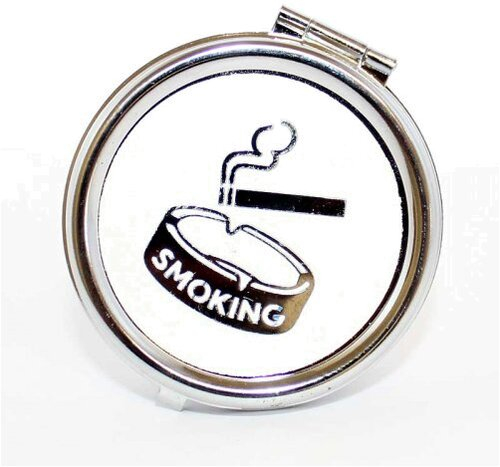 Taschenaschenbecher Rund Smoking Weiß Taschenaschenbecher Rund Smoking Weiß