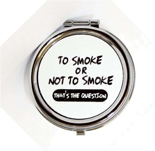 Taschenaschenbecher Rund to Smoke or not to Smoke Weiß Taschenaschenbecher Rund to Smoke or not to Smoke Weiß