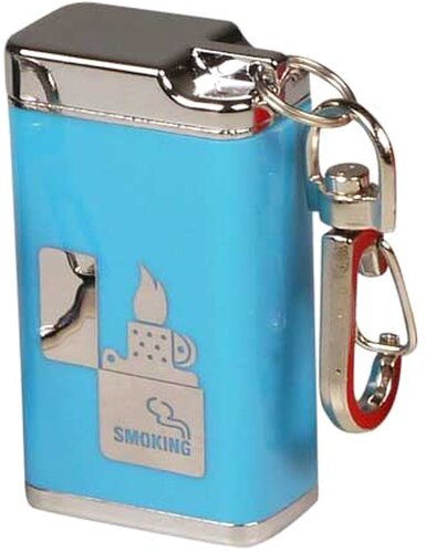 Taschenascher eckig mit Schlüsselanhänger blau Taschenascher eckig mit Schlüsselanhänger blau