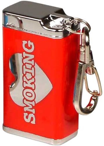 Taschenascher eckig mit Schlüsselanhänger rot Taschenascher eckig mit Schlüsselanhänger rot