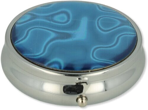 Taschenascher Glitter rund Blau