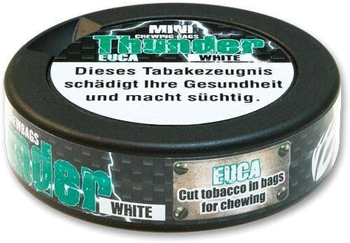 Thunder Chewing Bags Mini Euca White 6g Dose (Artikel wird nicht mehr hergestellt) Thunder Chewing Bags Mini Euca White 6g Dose (Artikel wird nicht mehr hergestellt)