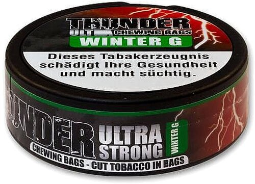 Thunder Chewing Bags Ultra Strong WINTER G (Wintergreen) 17,6g Dose (Artikel wird nicht mehr hergestellt)
