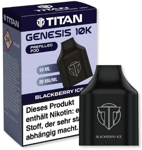 Titan Genesis 10K Prefilled Pod Blackberry Ice 10ml 20mg
