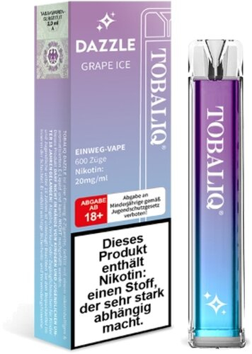 TobaliQ Dazzle Einweg E-Zigarette Grape Ice 20mg