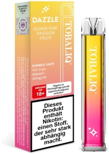 TobaliQ Dazzle Einweg E-Zigarette Guava Kiwi Passion Fruit 20mg