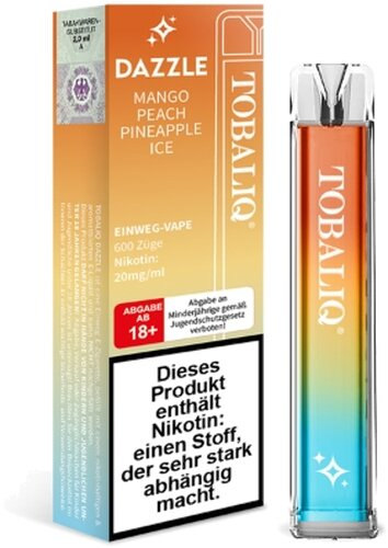 TobaliQ Dazzle Einweg E-Zigarette Mango Pineapple Peach Ice 20mg