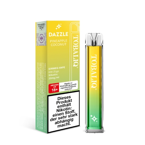 TobaliQ Dazzle Einweg E-Zigarette Pineapple Coconut 20mg TobaliQ Dazzle Einweg E-Zigarette Pineapple Coconut 20mg