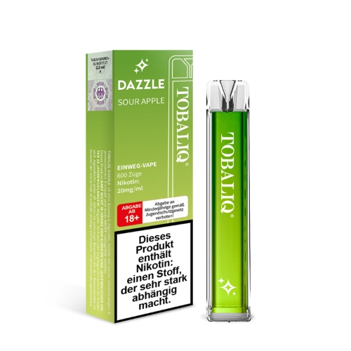 TobaliQ Dazzle Einweg E-Zigarette Sour Apple 20mg TobaliQ Dazzle Einweg E-Zigarette Sour Apple 20mg
