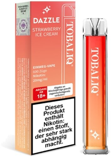 TobaliQ Dazzle Einweg E-Zigarette Strawberry Ice Cream 20mg