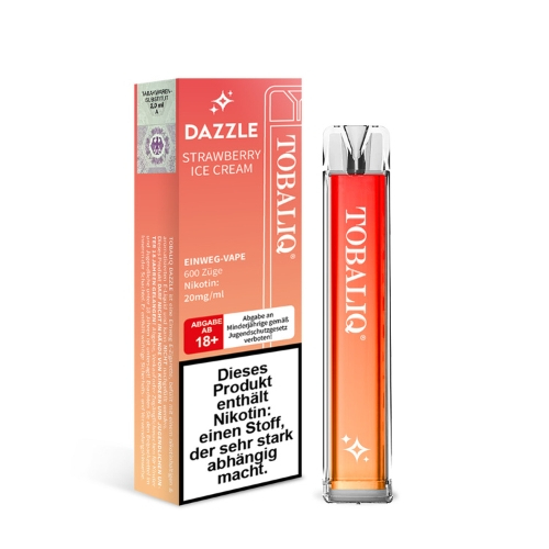 TobaliQ Dazzle Einweg E-Zigarette Strawberry Ice Cream 20mg TobaliQ Dazzle Einweg E-Zigarette Strawberry Ice Cream 20mg