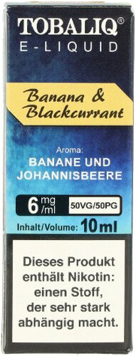 Tobaliq E-Liquid Banana & Blackcurrant 10ml 6mg Tobaliq E-Liquid Banana & Blackcurrant 10ml 6mg