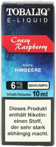 Tobaliq E-Liquid Crazy Raspberry 10ml 6mg Tobaliq E-Liquid Crazy Raspberry 10ml 6mg