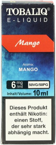 Tobaliq E-Liquid Mango 10ml 6mg Tobaliq E-Liquid Mango 10ml 6mg