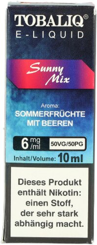Tobaliq E-Liquid Sunny Mix 10ml 6mg Tobaliq E-Liquid Sunny Mix 10ml 6mg