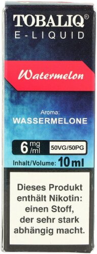 Tobaliq E-Liquid Watermelone 10ml 6mg Tobaliq E-Liquid Watermelone 10ml 6mg