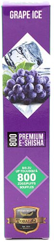 Tobaliq Einweg E-Shisha Grape Ice 800 Züge ohne Nikotin