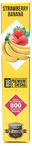 Tobaliq Einweg E-Shisha Strawberry Banana 800 Züge ohne Nikotin Tobaliq Einweg E-Shisha Strawberry Banana 800 Züge ohne Nikotin