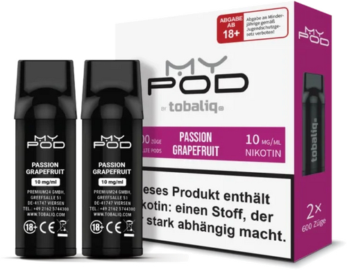 TobaliQ MyPOD Passion Grapefruit 2x2ml Pods 10mg/ml
