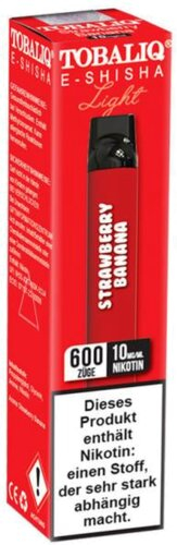 Tobaliq Smile Light Einweg E-Shisha Strawberry Banana 10mg Tobaliq Smile Light Einweg E-Shisha Strawberry Banana 10mg