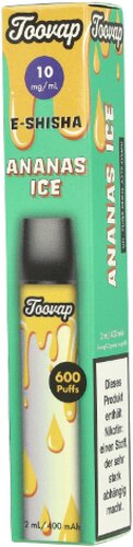 Toovap Einweg E-Shisha Ananas Ice 10 mg Nikotin max. 600 Züge Toovap Einweg E-Shisha Ananas Ice 10 mg Nikotin max. 600 Züge