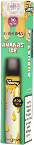 Toovap Einweg E-Shisha Ananas Ice 20 mg Nikotin max. 600 Züge