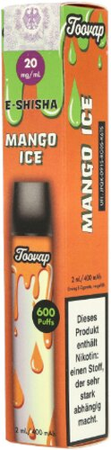 Toovap Einweg E-Shisha Mango Ice 20mg max. 600 Züge Toovap Einweg E-Shisha Mango Ice 20mg max. 600 Züge
