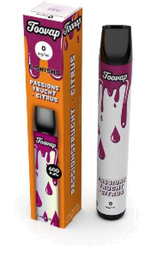 Toovap Einweg E-Shisha Passionsfrucht Zitrusfrucht 0mg max. 600 Züge Toovap Einweg E-Shisha Passionsfrucht Zitrusfrucht 0mg max. 600 Züge