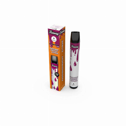 Toovap Einweg E-Shisha Passionsfrucht Zitrusfrucht 0mg max. 600 Züge Toovap Einweg E-Shisha Passionsfrucht Zitrusfrucht 0mg max. 600 Züge