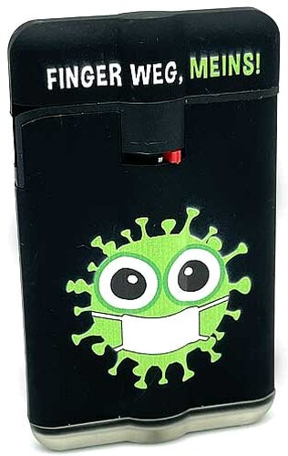 Torch  Power Flat Finger Weg Meins! Grün Feuerzeug